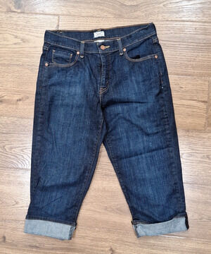 Levi's Women's 515 Blue Denim Mid-Rise Rolled Cuff Capri Jeans 10